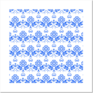 Blue Floral Neck Gator Pretty Floral Blue Posters and Art